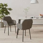 Dining chairs 2 pcs velvet dark grey