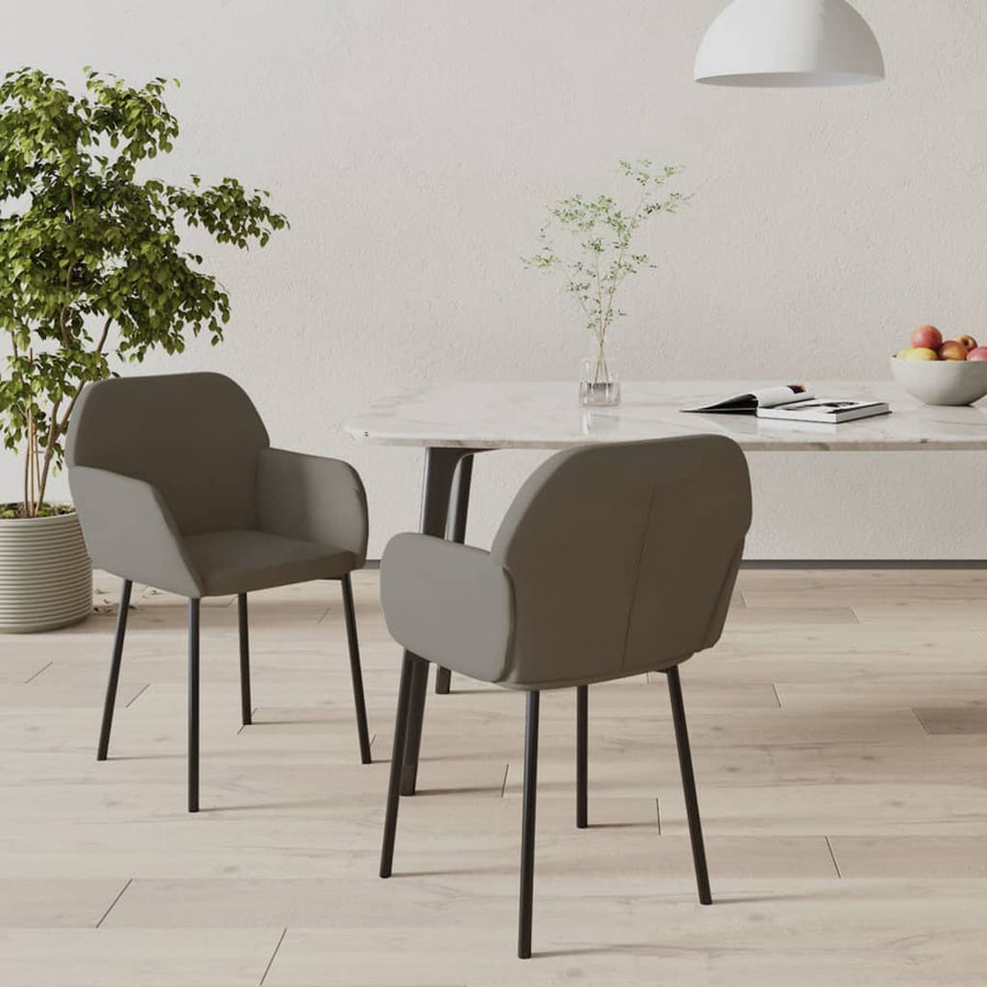 Eetkamerstoelen Fluweel Donkergrijs