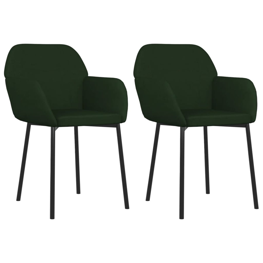 Eetkamerstoelen 2 St Fluweel Donkergroen