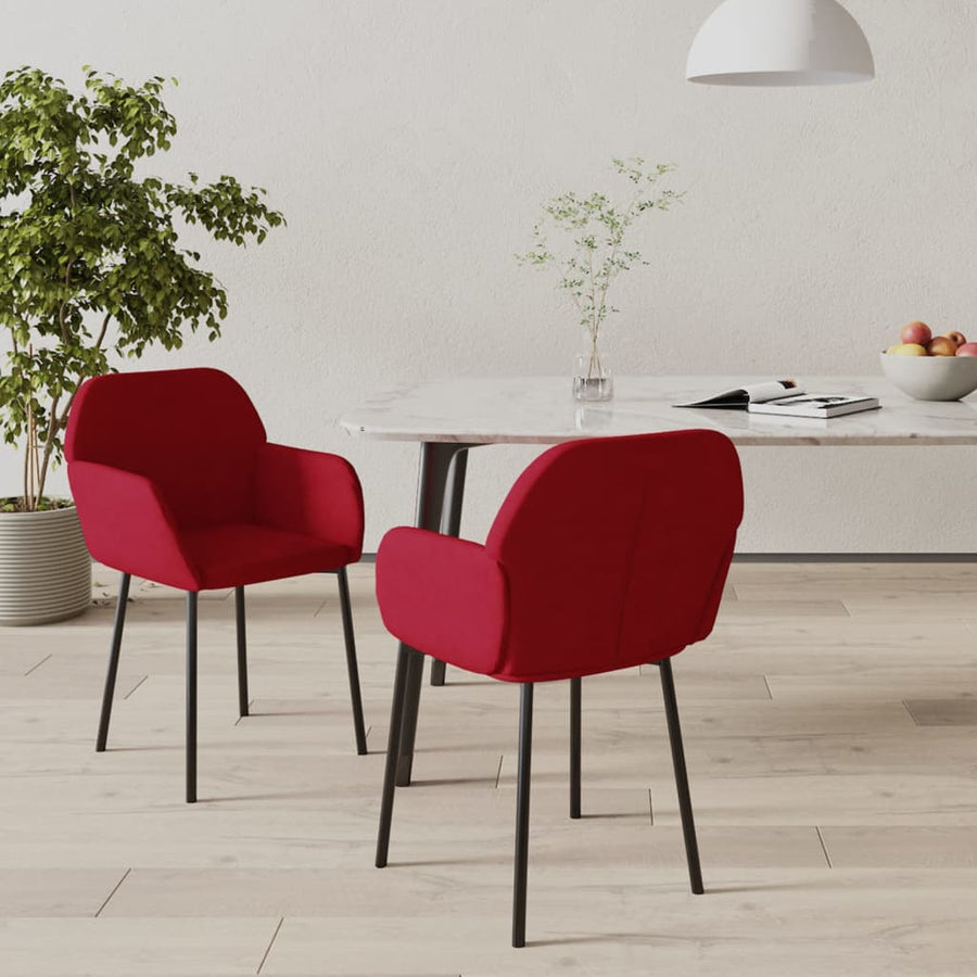 Eetkamerstoelen Fluweel Wijnrood