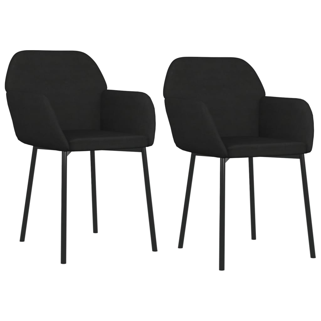Eetkamerstoelen 2 St Fluweel Zwart
