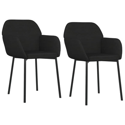 Eetkamerstoelen 2 St Fluweel Zwart