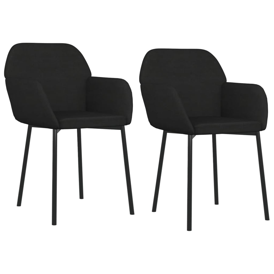 Eetkamerstoelen 2 St Fluweel Zwart