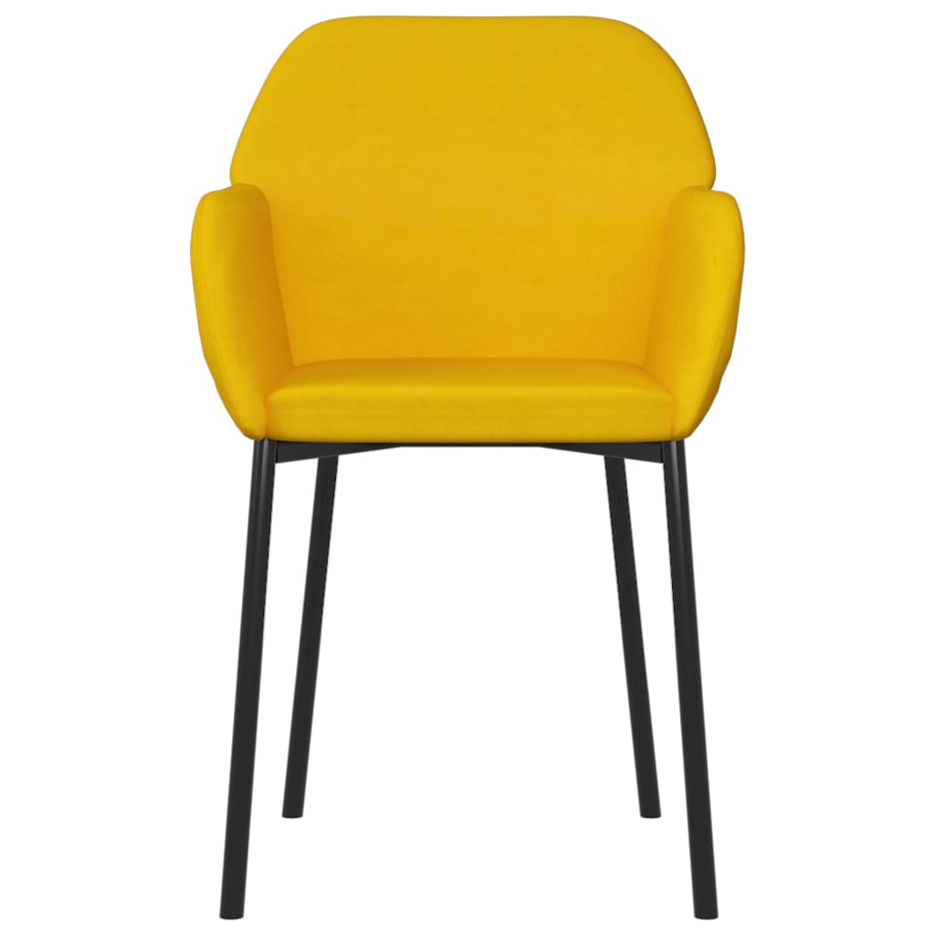 Eetkamerstoelen 2 St Fluweel Geel