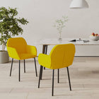 Dining chairs 2 pcs velvet yellow