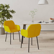 Dining chairs 2 pcs velvet yellow