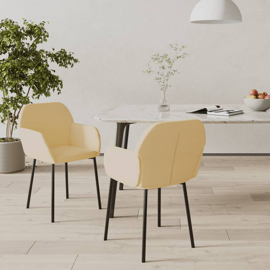 Eetkamerstoelen Fluweel Kleurig crème