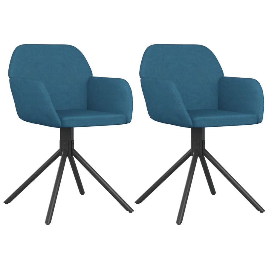 Eetkamerstoelen Draaibaar Fluweel Blauw