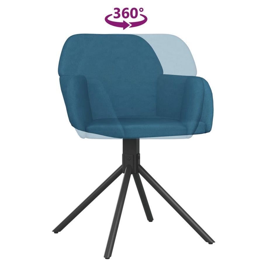 Eetkamerstoelen Draaibaar Fluweel Blauw