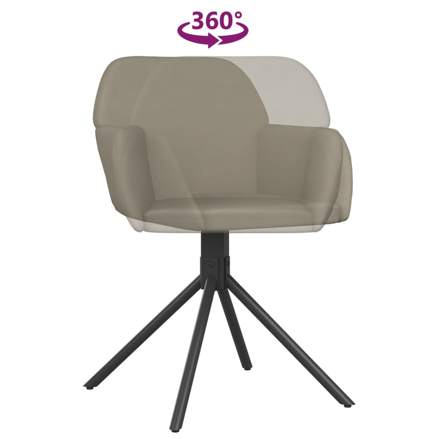 Eetkamerstoelen Draaibaar Fluweel Lichtgrijs