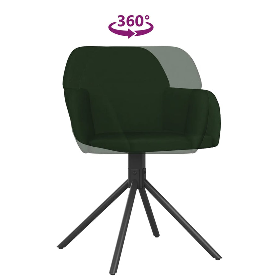 Eetkamerstoelen Draaibaar Fluweel Donkergroen