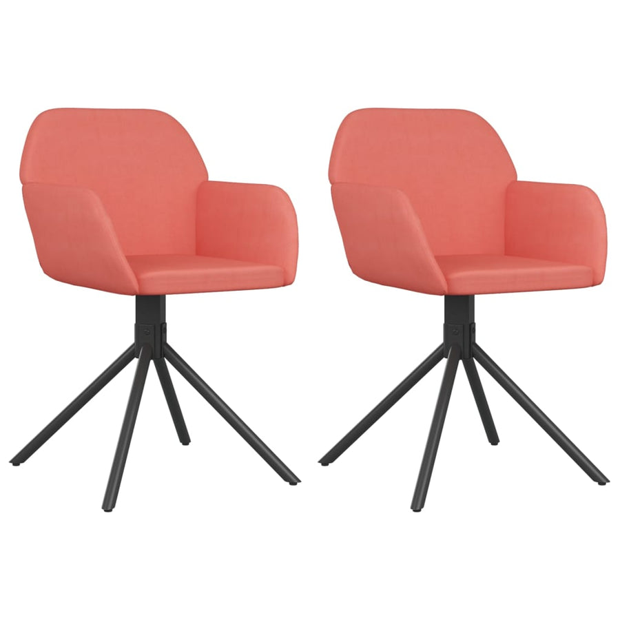 Eetkamerstoelen Draaibaar Fluweel Roze