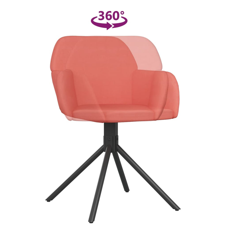 Eetkamerstoelen Draaibaar Fluweel Roze