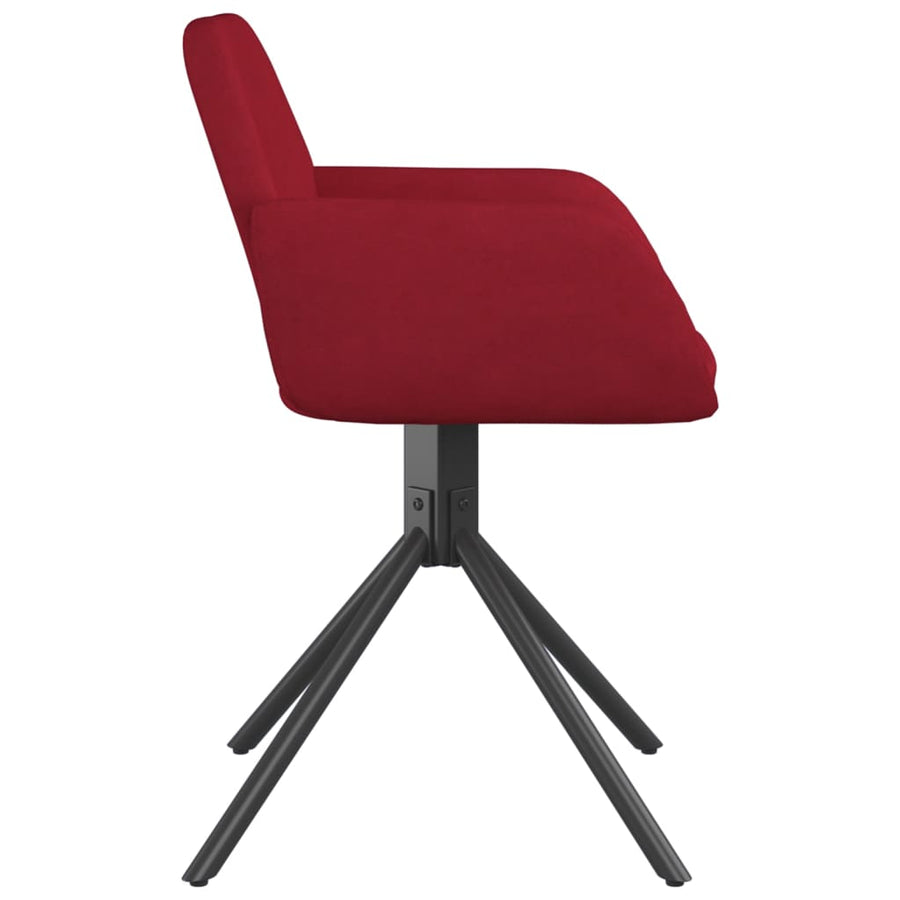Eetkamerstoelen Draaibaar Fluweel Wijnrood