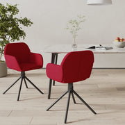 Eetkamerstoelen draaibaar 2 st fluweel wijnrood