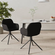 Eetkamerstoelen draaibaar 2 st fluweel zwart 54x58.5x79.5 cm