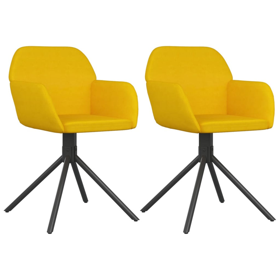 Eetkamerstoelen Draaibaar 2 St Fluweel Geel