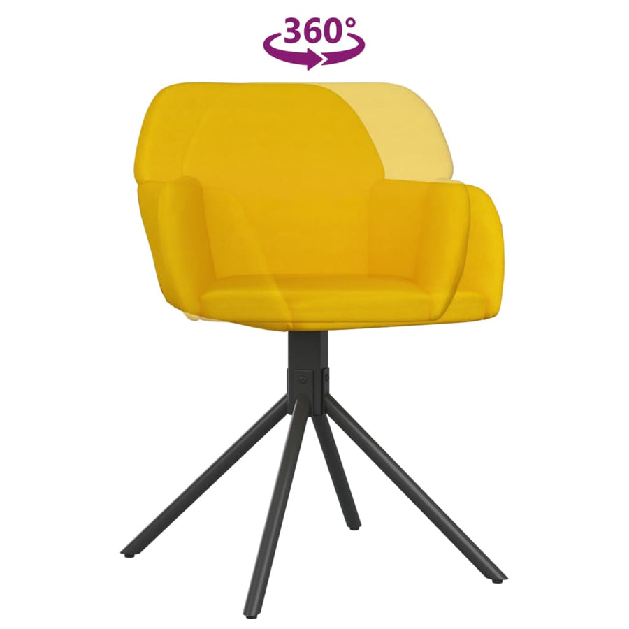 Eetkamerstoelen Draaibaar 2 St Fluweel Geel