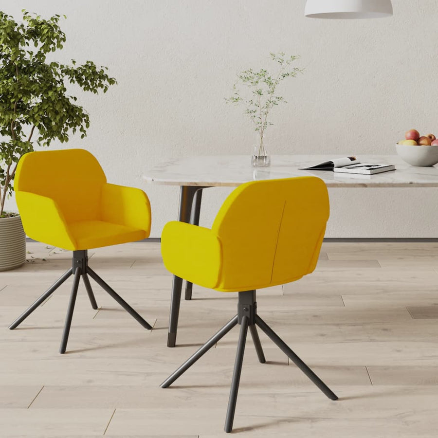 Eetkamerstoelen Draaibaar 2 St Fluweel Geel