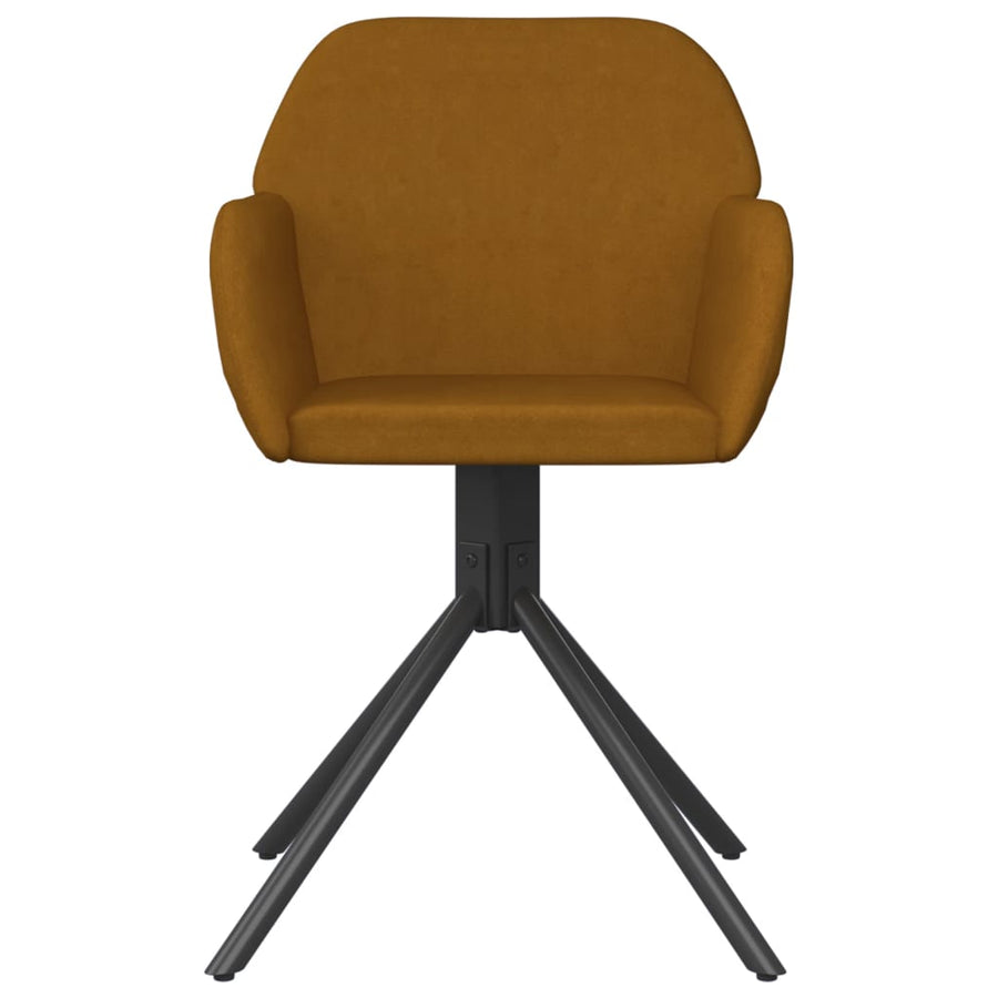 Eetkamerstoelen Draaibaar Fluweel Bruin