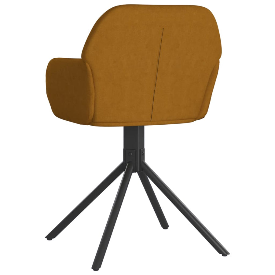 Eetkamerstoelen Draaibaar Fluweel Bruin