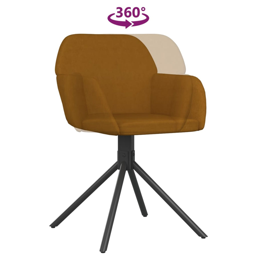 Eetkamerstoelen Draaibaar Fluweel Bruin