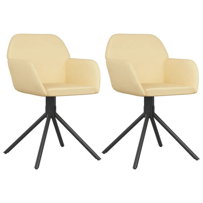Eetkamerstoelen Draaibaar Fluweel Kleurig Crème