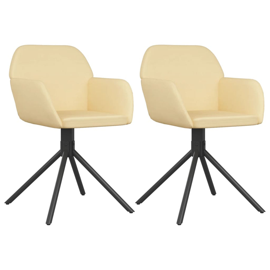 Eetkamerstoelen Draaibaar Fluweel Kleurig Crème