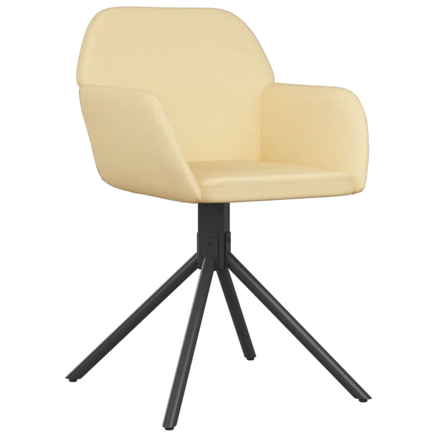 Eetkamerstoelen Draaibaar Fluweel Kleurig Crème