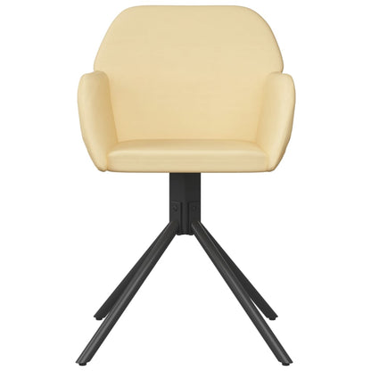 Eetkamerstoelen Draaibaar Fluweel Kleurig Crème