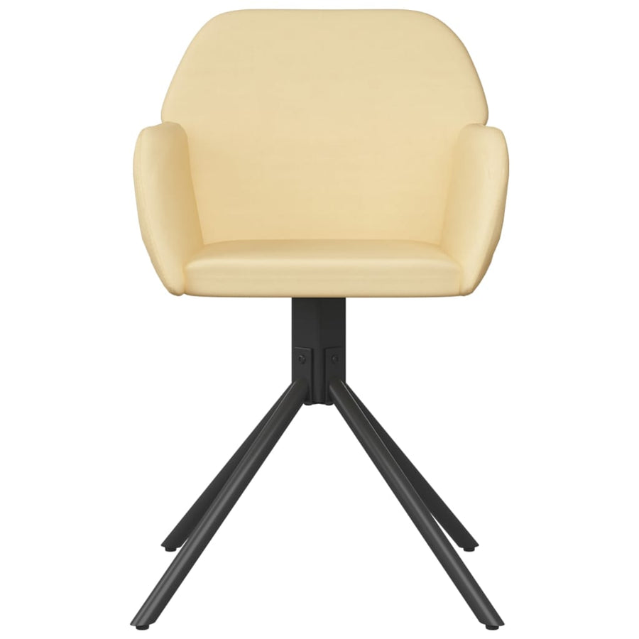 Eetkamerstoelen Draaibaar Fluweel Kleurig Crème