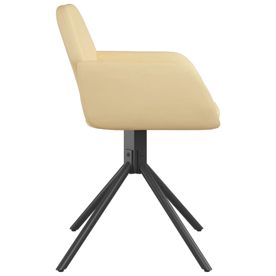 Eetkamerstoelen Draaibaar Fluweel Kleurig Crème