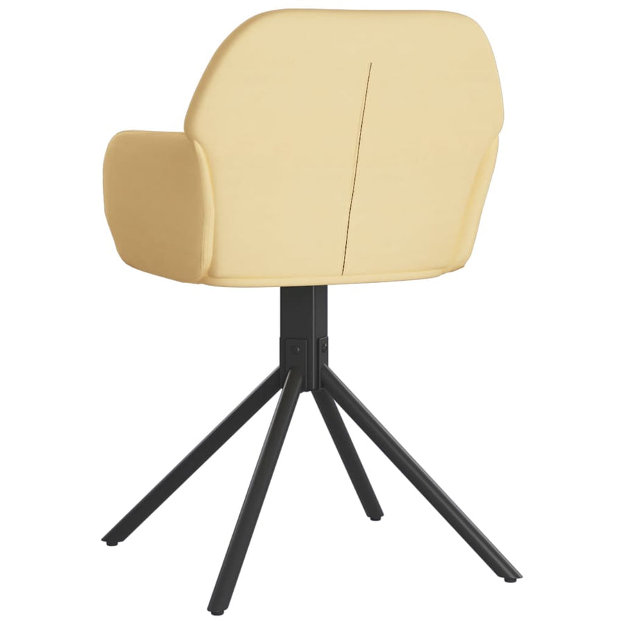 Eetkamerstoelen Draaibaar Fluweel Kleurig Crème