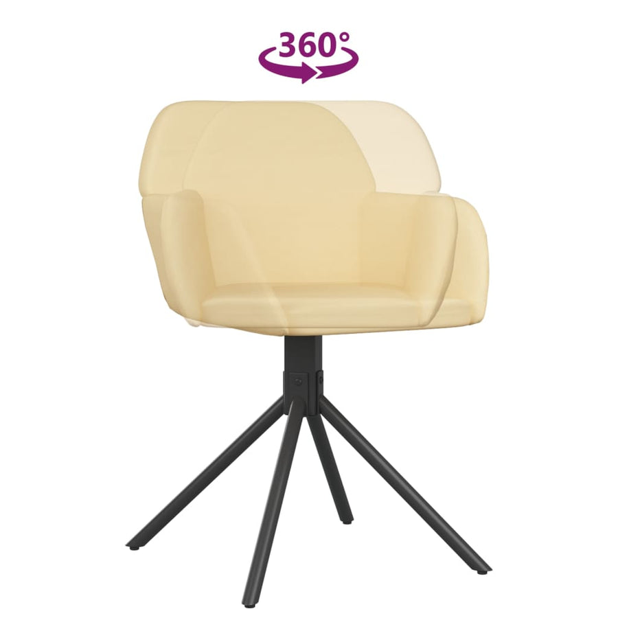 Eetkamerstoelen Draaibaar Fluweel Kleurig Crème