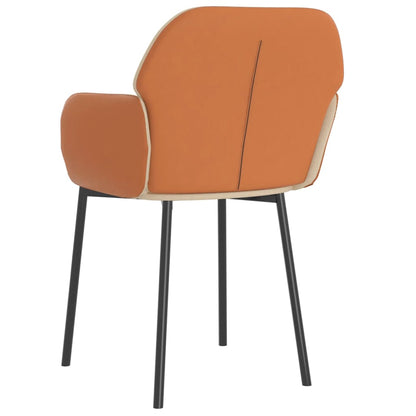 Eetkamerstoelen 2 st stof en kunstleer crèmekleurig