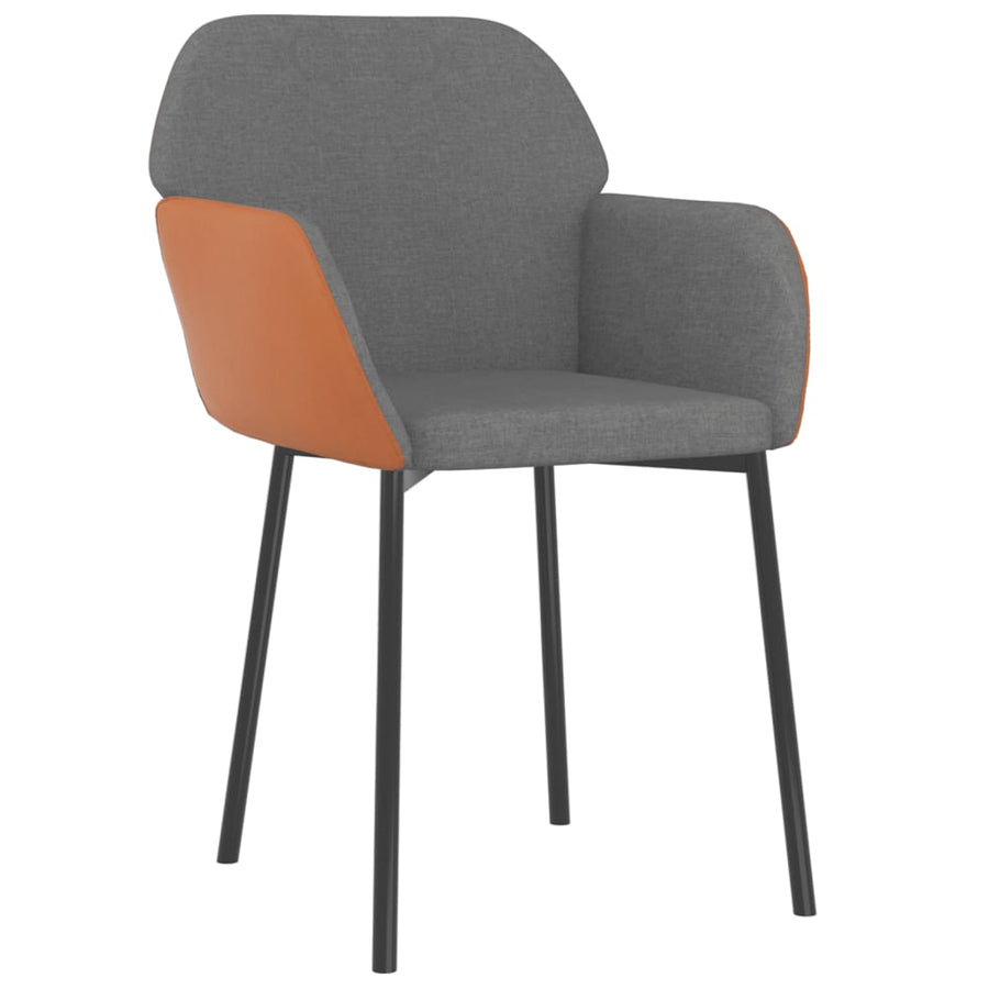 Eetkamerstoelen Stof En Kunstleer Lichtgrijs