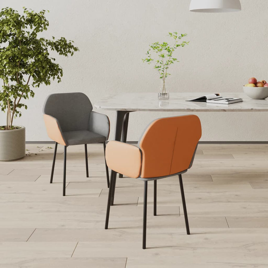 Eetkamerstoelen Stof En Kunstleer Lichtgrijs
