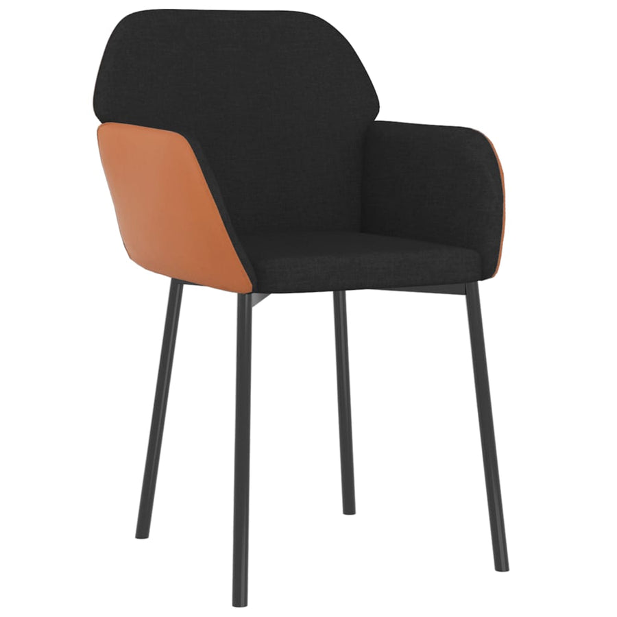 Eetkamerstoelen Stof En Kunstleer Zwart