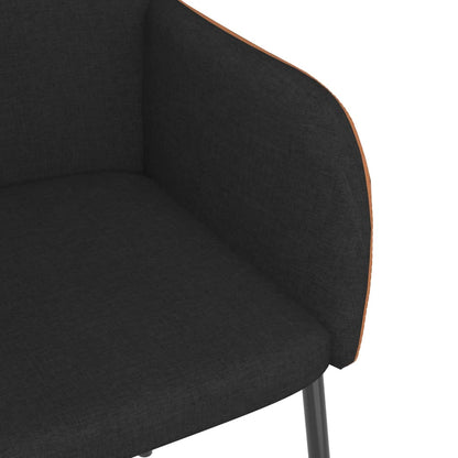 Eetkamerstoelen Stof En Kunstleer Zwart