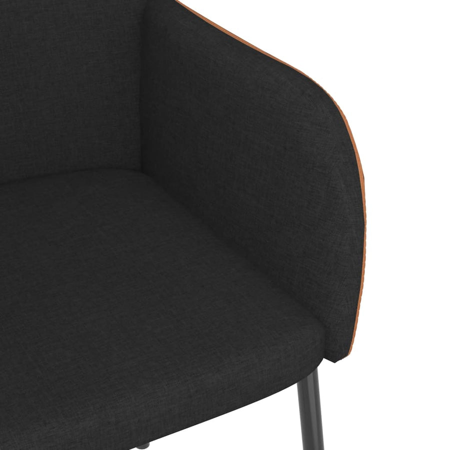Eetkamerstoelen Stof En Kunstleer Zwart