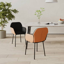 Eetkamerstoelen Stof En Kunstleer Zwart