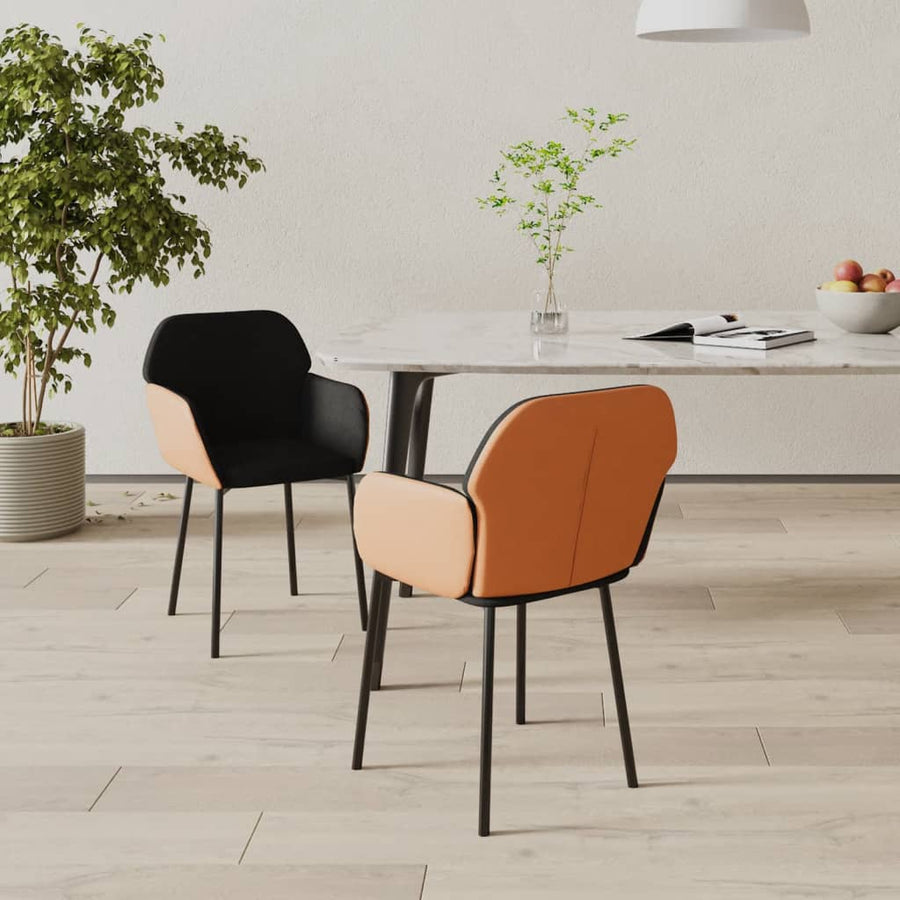 Eetkamerstoelen Stof En Kunstleer Zwart