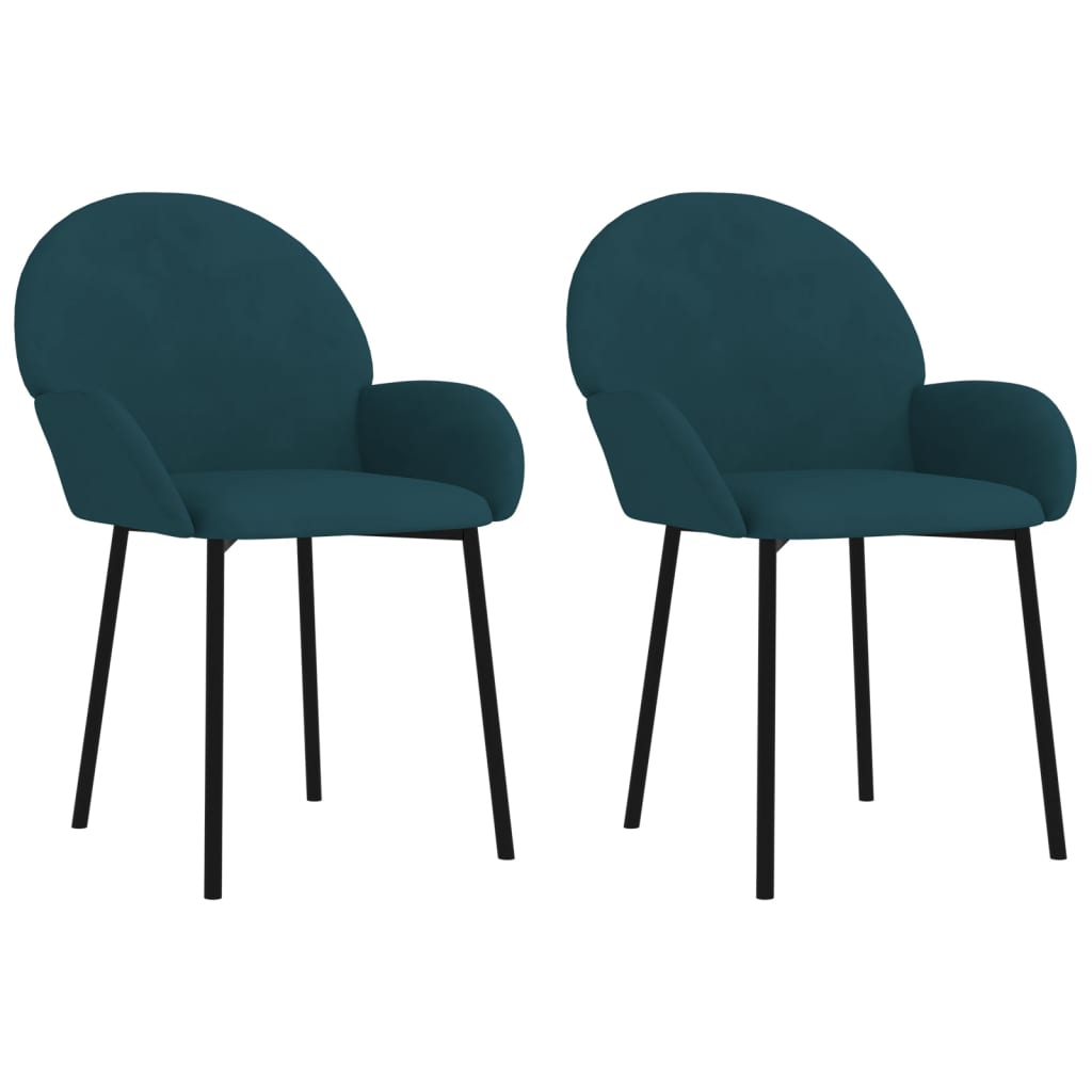 Eetkamerstoelen Fluweel Blauw