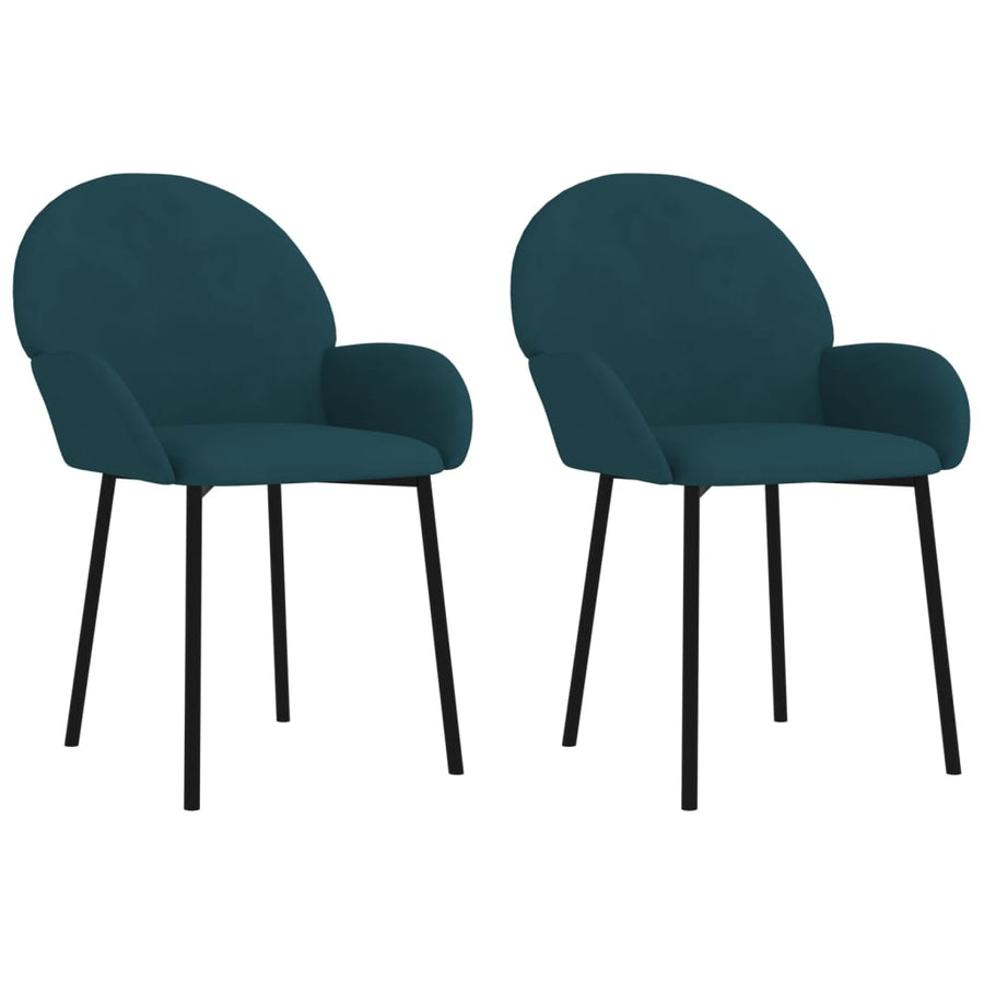 Eetkamerstoelen Fluweel Blauw