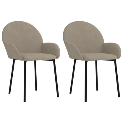 Eetkamerstoelen Fluweel Lichtgrijs