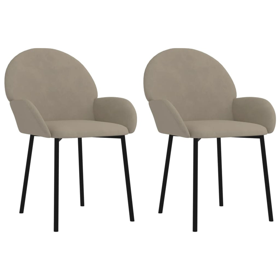 Eetkamerstoelen Fluweel Lichtgrijs