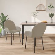 Eetkamerstoelen 2 st fluweel lichtgrijs 58x57x78,5 cm