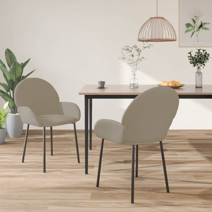 Eetkamerstoelen Fluweel Lichtgrijs