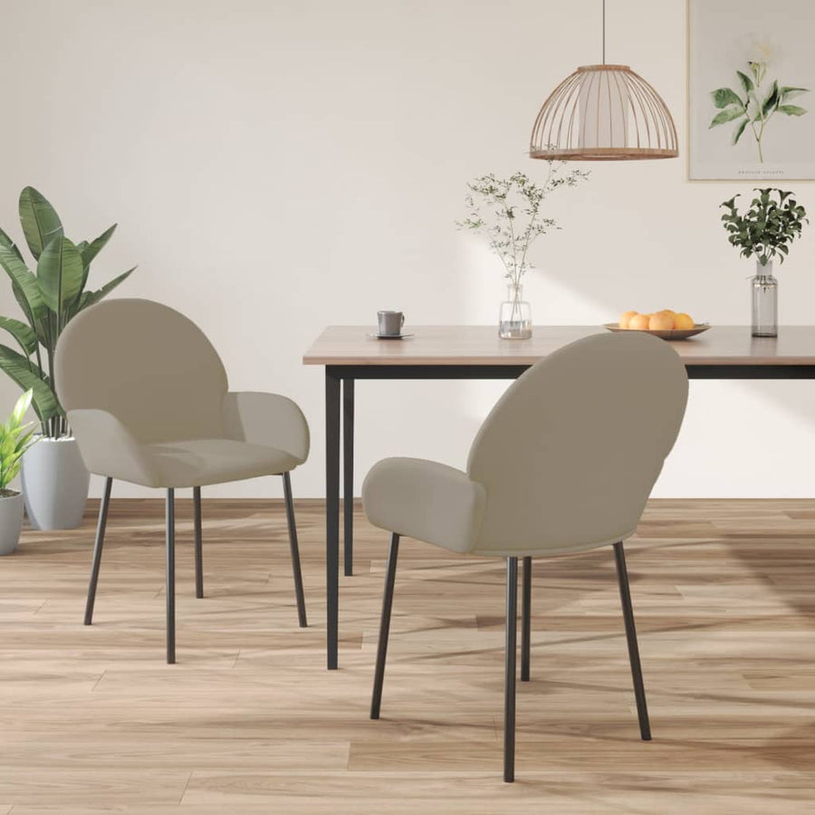 Eetkamerstoelen Fluweel Lichtgrijs