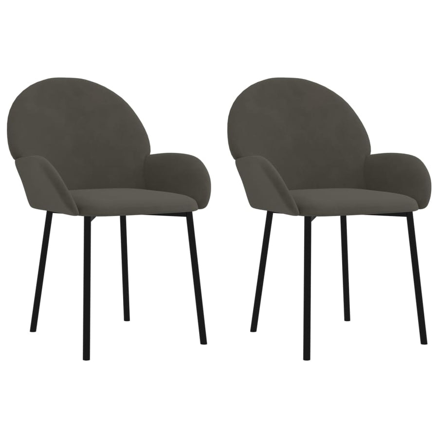 Eetkamerstoelen Fluweel Donkergrijs